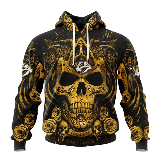NHL Nashville Predators Special Design With Skull Art Graphic Hoodie