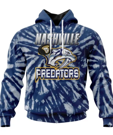 NHL Nashville Predators Special Retro Vintage Tie Dye Graphic Hoodie