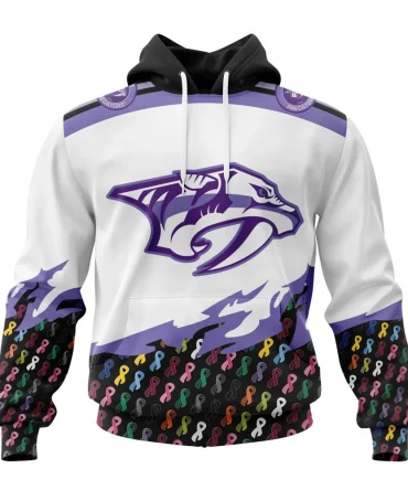 NHL Nashville Predators, Specialized Kits In October We Stand Together We Can Beat Cancer Graphic Hoodie
