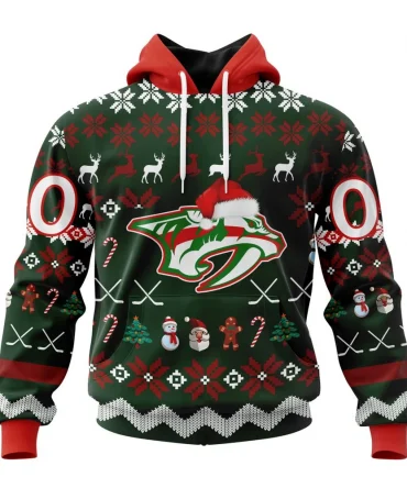 NHL Nashville Predators, Specialized Unisex Christmas Is Coming Graphic Hoodie