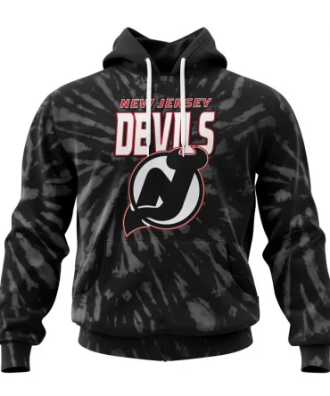 NHL New Jersey Devils Special Retro Vintage Tie Dye Graphic Hoodie