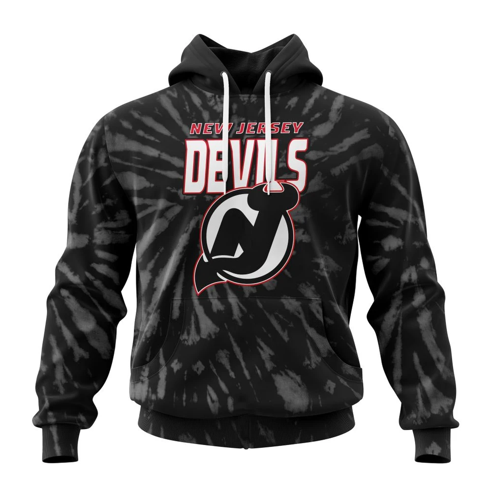 NHL New Jersey Devils Special Retro Vintage Tie Dye Graphic Hoodie
