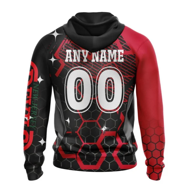 NHL New Jersey Devils, Specialized Design With Motocross Syle Graphic Hoodie - Image 2