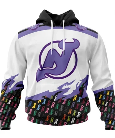 NHL New Jersey Devils, Specialized Kits In October We Stand Together We Can Beat Cancer Graphic Hoodie
