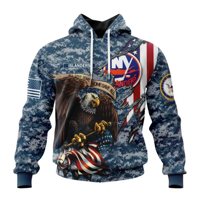 NHL New York Islanders Honor Us Navy Veterans Graphic Hoodie