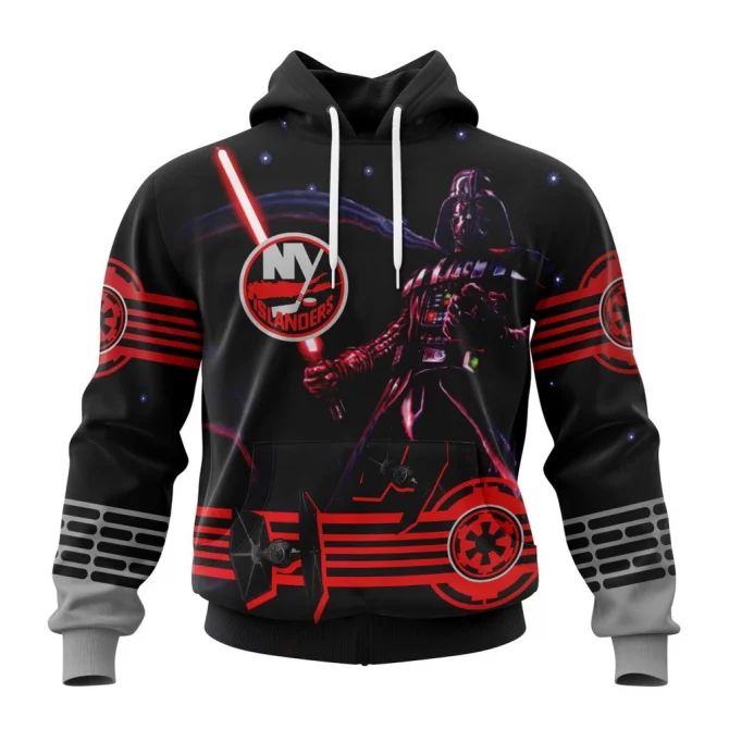 NHL New York Islanders, Specialized Starwar Darth Vader Version Jersey Graphic Hoodie