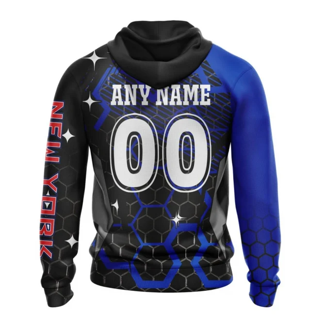 NHL New York Rangers, Specialized Design With Motocross Syle Graphic Hoodie - Image 2