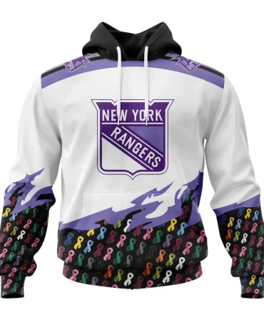 NHL New York Rangers, Specialized Kits In October We Stand Together We Can Beat Cancer Graphic Hoodie