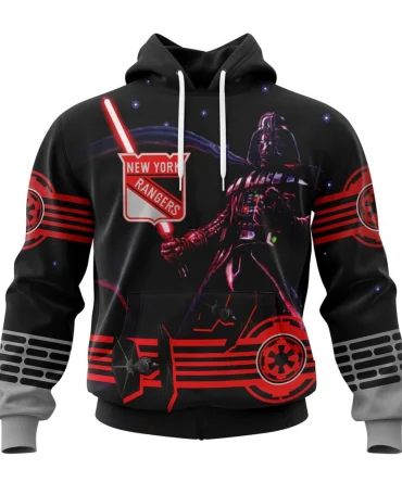 NHL New York Rangers, Specialized Starwar Darth Vader Version Jersey Graphic Hoodie