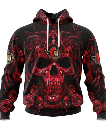 NHL Ottawa Senators Special Design With Skull Art Graphic Hoodie
