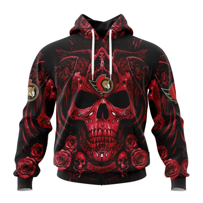 NHL Ottawa Senators Special Design With Skull Art Graphic Hoodie