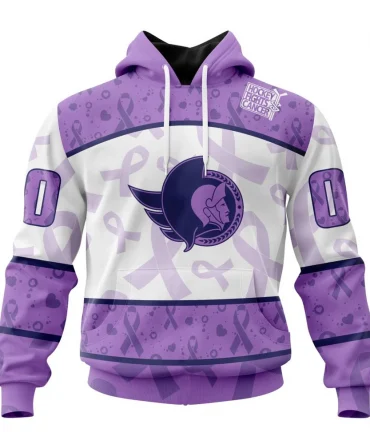 NHL Ottawa Senators Special Lavender Fight Cancer Graphic Hoodie