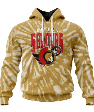 NHL Ottawa Senators Special Retro Vintage Tie Dye Graphic Hoodie