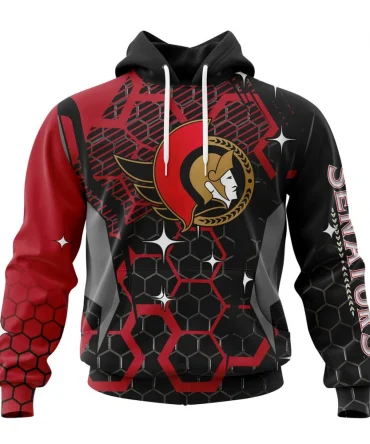NHL Ottawa Senators, Specialized Design With Motocross Syle Graphic Hoodie