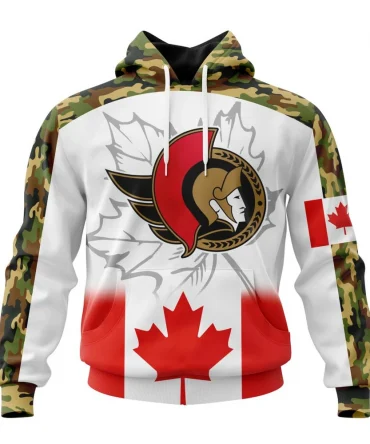 NHL Ottawa Senators, Specialized Design With Our Canada Flag Graphic Hoodie