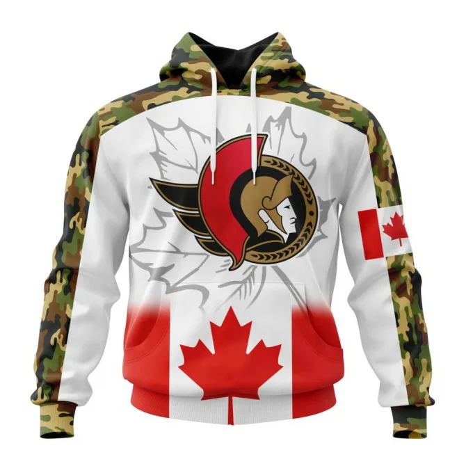 NHL Ottawa Senators, Specialized Design With Our Canada Flag Graphic Hoodie