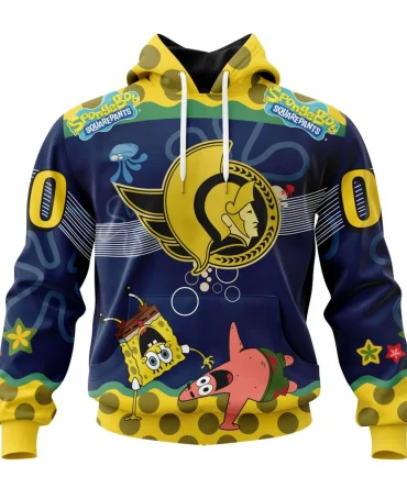 NHL Ottawa Senators Specialized Jersey With Spongebob Graphic Hoodie