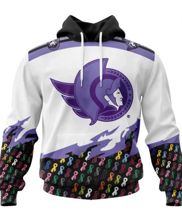 NHL Ottawa Senators, Specialized Kits In October We Stand Together We Can Beat Cancer Graphic Hoodie