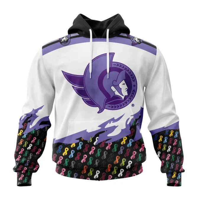 NHL Ottawa Senators, Specialized Kits In October We Stand Together We Can Beat Cancer Graphic Hoodie