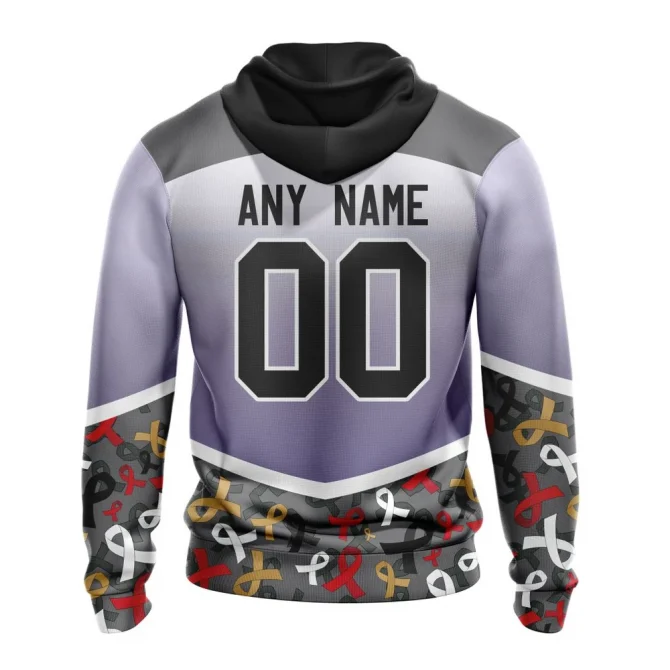 NHL Ottawa Senators, Specialized Sport Fights Again All Cancer Graphic Hoodie - Image 2