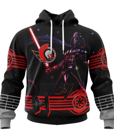 NHL Ottawa Senators, Specialized Starwar Darth Vader Version Jersey Graphic Hoodie