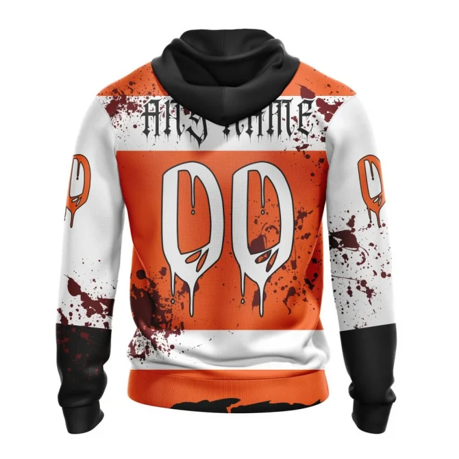 NHL Philadelphia Flyers, Specialized Design Jersey With Your Ribs For Halloween Graphic Hoodie - Image 2