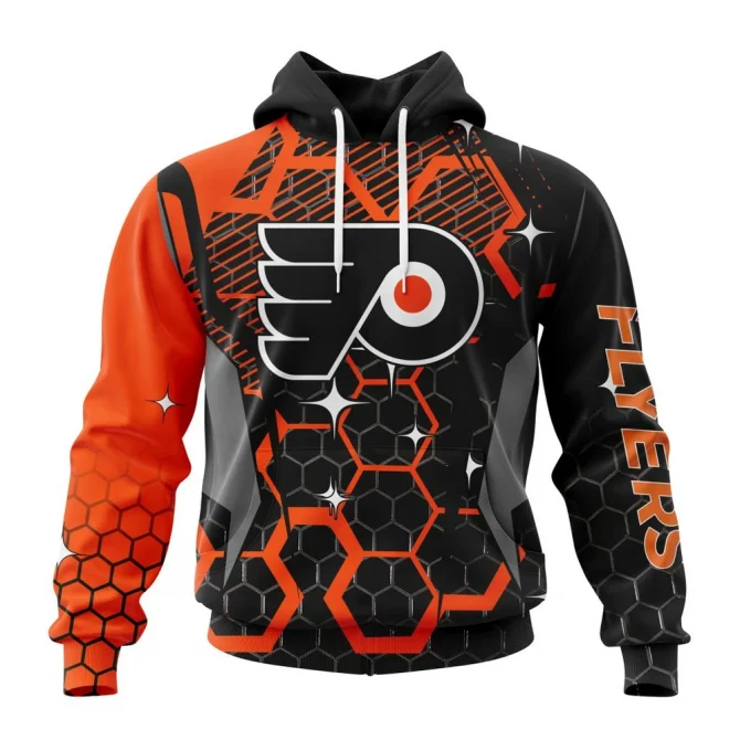 NHL Philadelphia Flyers, Specialized Design With Motocross Syle Graphic Hoodie