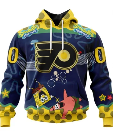 NHL Philadelphia Flyers, Specialized Jersey With Spongebob Graphic Hoodie