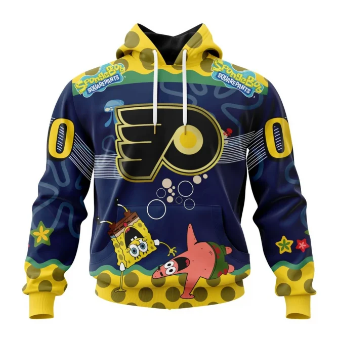 NHL Philadelphia Flyers, Specialized Jersey With Spongebob Graphic Hoodie