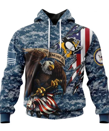 NHL Pittsburgh Penguins Honor Us Navy Veterans Graphic Hoodie