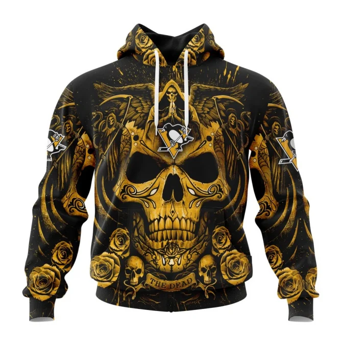NHL Pittsburgh Penguins Special Design With Skull Art Graphic Hoodie
