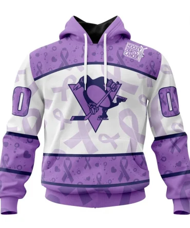 NHL Pittsburgh Penguins Special Lavender Fight Cancer Graphic Hoodie