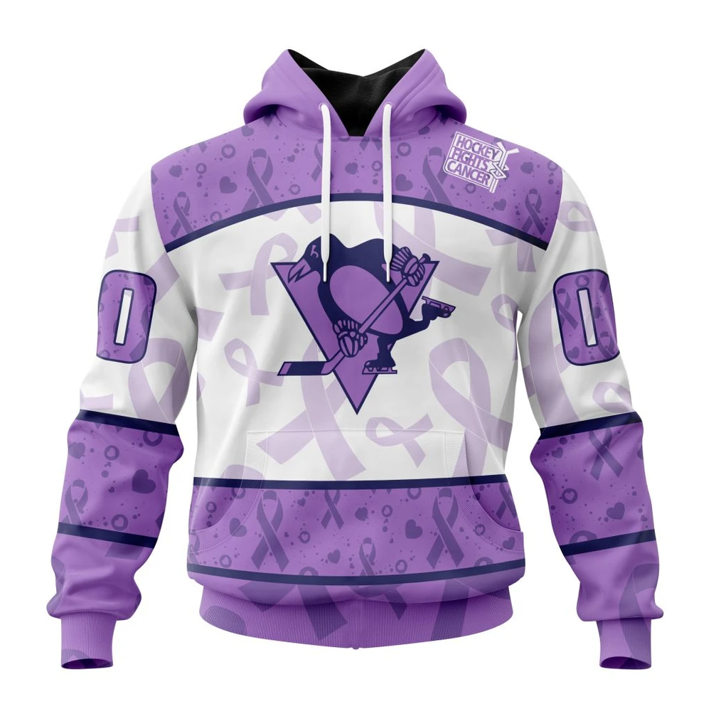 NHL Pittsburgh Penguins Special Lavender Fight Cancer Graphic Hoodie