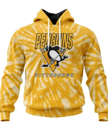 NHL Pittsburgh Penguins Special Retro Vintage Tie Dye Graphic Hoodie