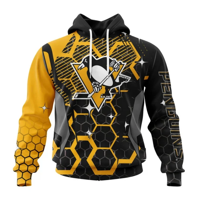 NHL Pittsburgh Penguins, Specialized Design With Motocross Syle Graphic Hoodie