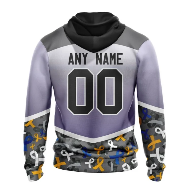 NHL Pittsburgh Penguins, Specialized Sport Fights Again All Cancer Graphic Hoodie - Image 2