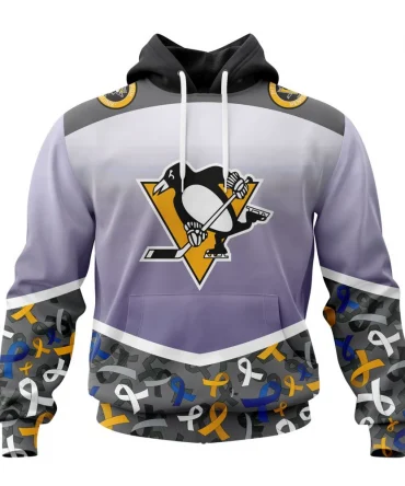 NHL Pittsburgh Penguins, Specialized Sport Fights Again All Cancer Graphic Hoodie
