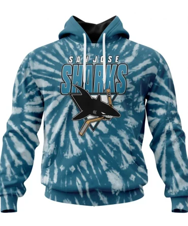 NHL San Jose Sharks Special Retro Vintage Tie Dye Graphic Hoodie