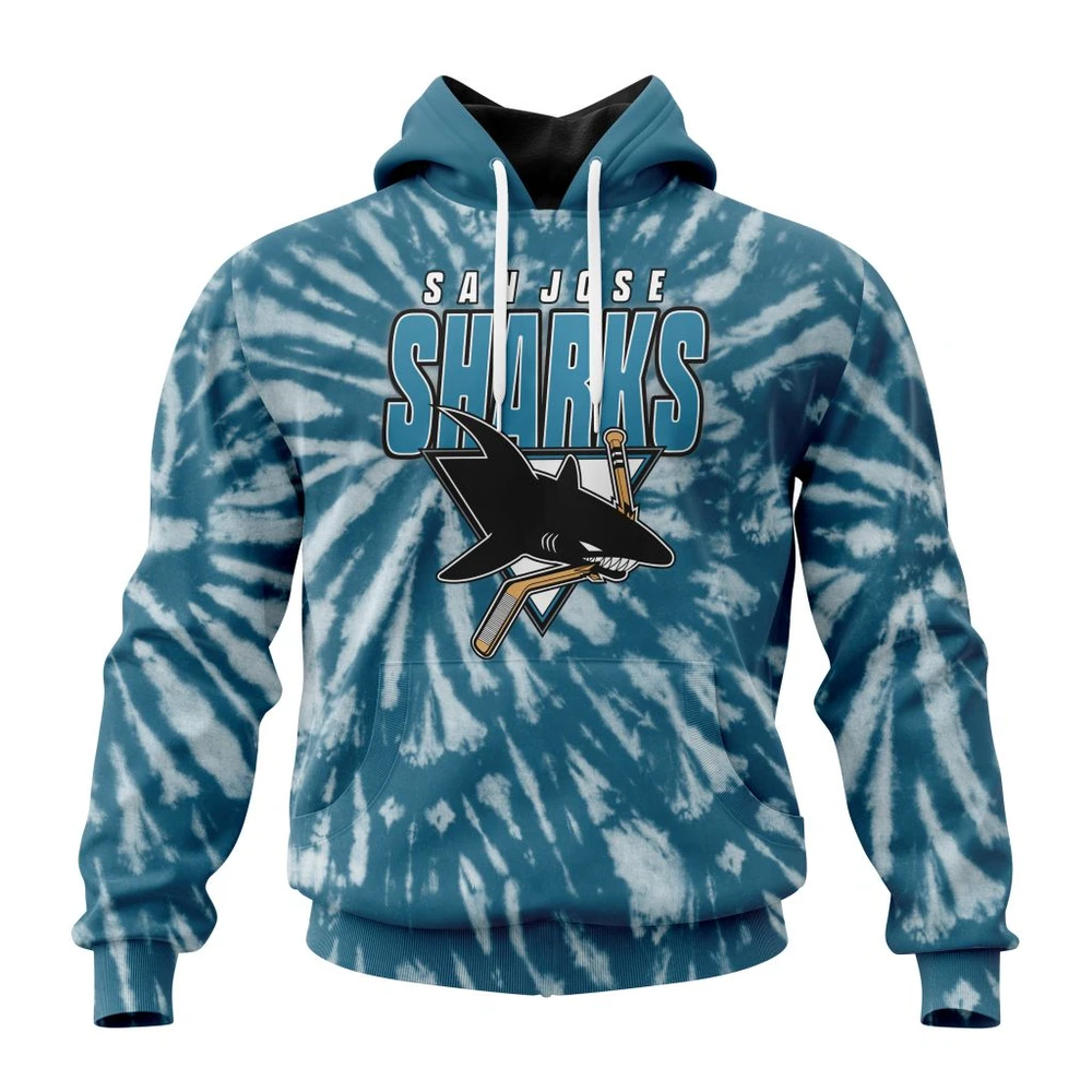 NHL San Jose Sharks Special Retro Vintage Tie Dye Graphic Hoodie