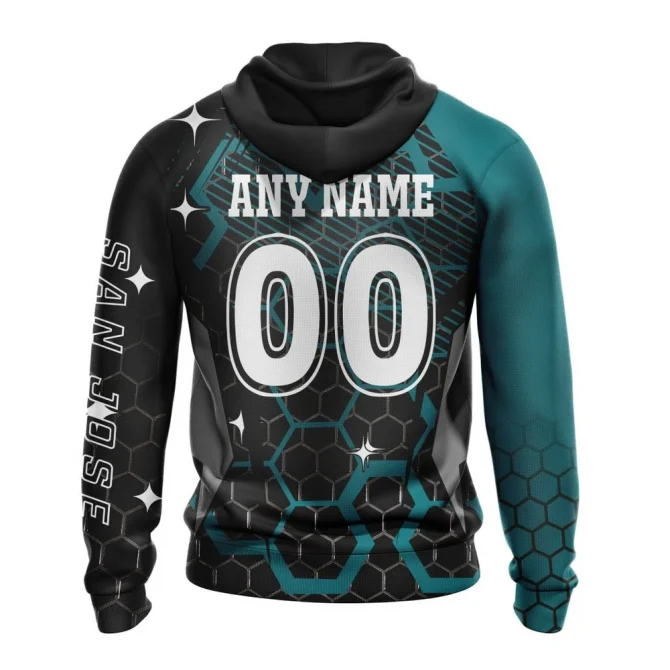 NHL San Jose Sharks, Specialized Design With Motocross Syle Graphic Hoodie - Image 2
