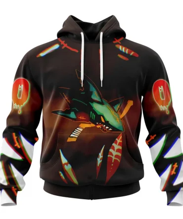 NHL San Jose Sharks, Specialized Jersey For Halloween Night Graphic Hoodie