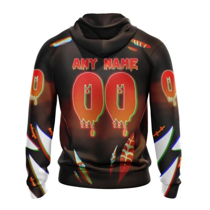 NHL San Jose Sharks, Specialized Jersey For Halloween Night Graphic Hoodie - Image 2