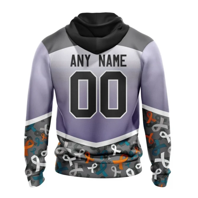NHL San Jose Sharks, Specialized Sport Fights Again All Cancer Graphic Hoodie - Image 2