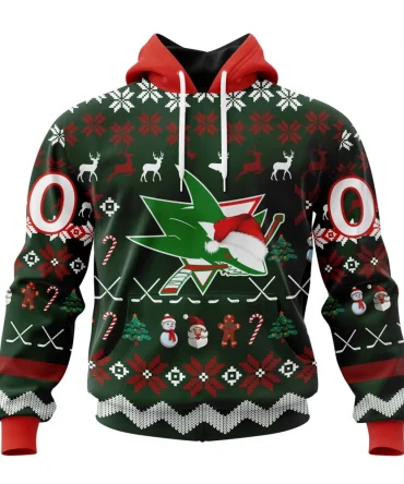 NHL San Jose Sharks, Specialized Unisex Christmas Is Coming Graphic Hoodie