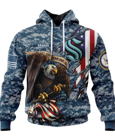 NHL Seattle Kraken Honor Us Navy Veterans Graphic Hoodie