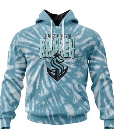 NHL Seattle Kraken Special Retro Vintage Tie Dye Graphic Hoodie
