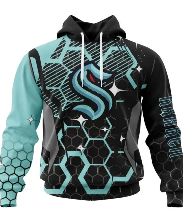 NHL Seattle Kraken, Specialized Design With Motocross Syle Graphic Hoodie