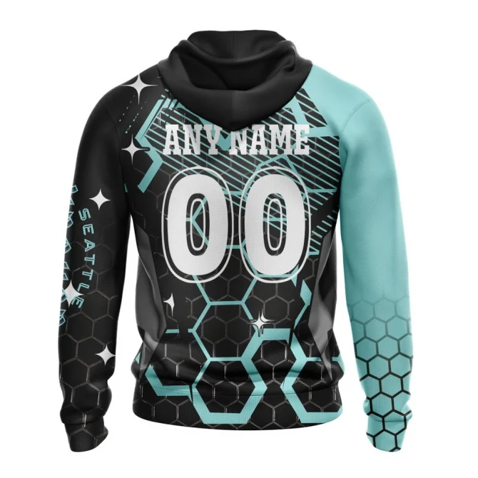 NHL Seattle Kraken, Specialized Design With Motocross Syle Graphic Hoodie - Image 2
