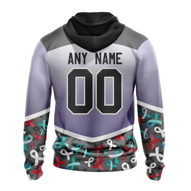 NHL Seattle Kraken, Specialized Sport Fights Again All Cancer Graphic Hoodie - Image 2