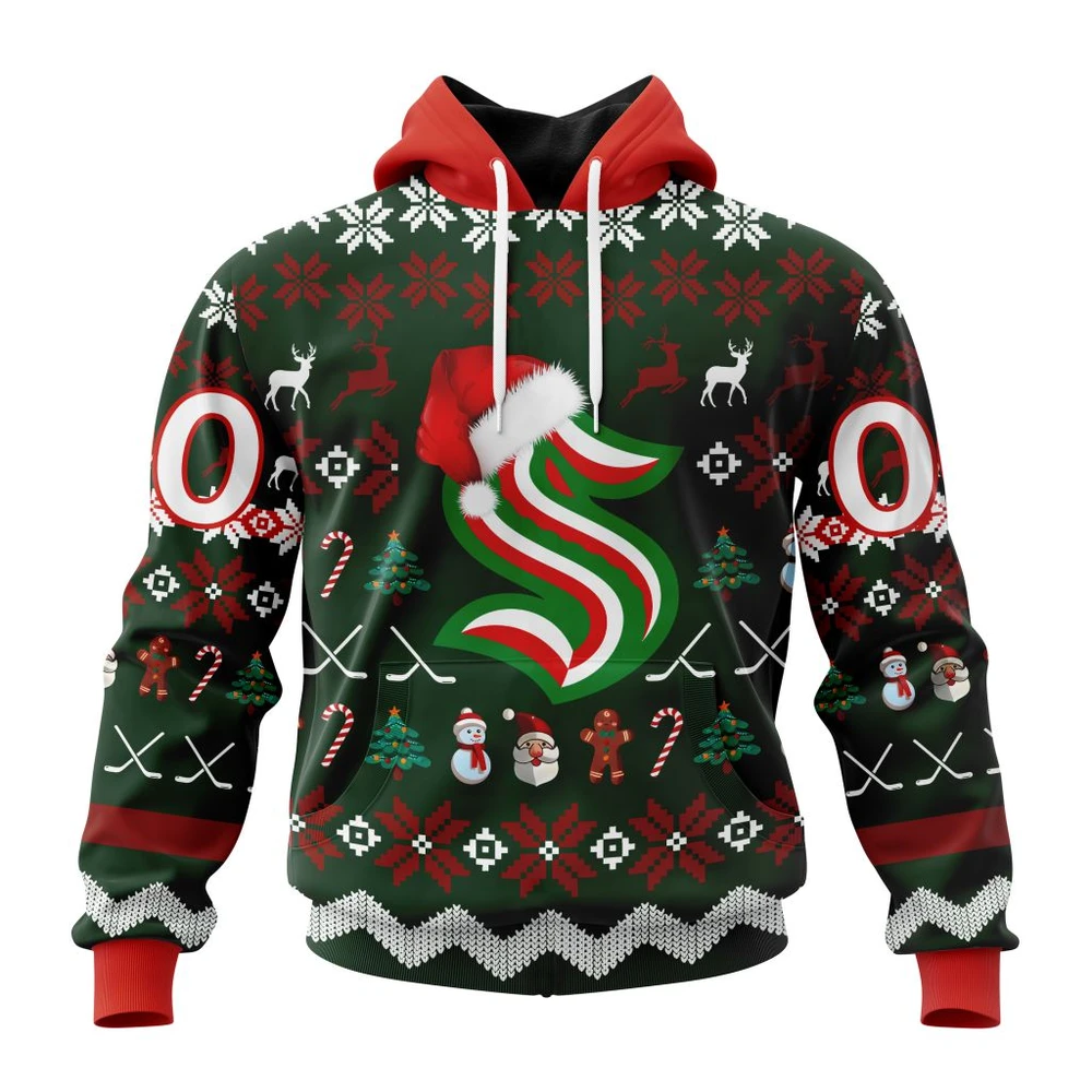 NHL Seattle Kraken, Specialized Unisex Christmas Is Coming Graphic Hoodie
